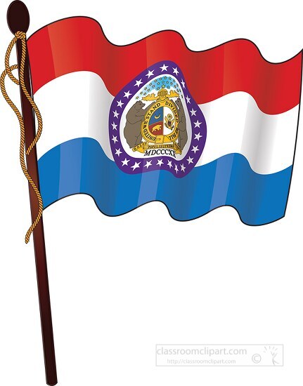missouri state flag on flagpole