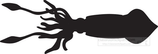 mollusks giant squid silhouette