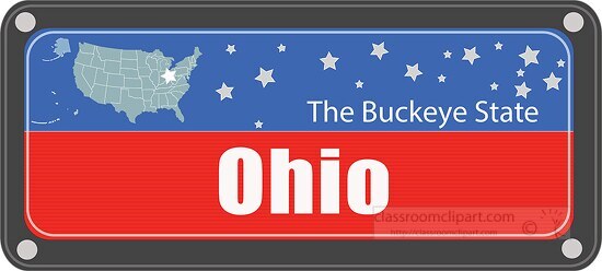 ohio state license plate with nickname clipart
