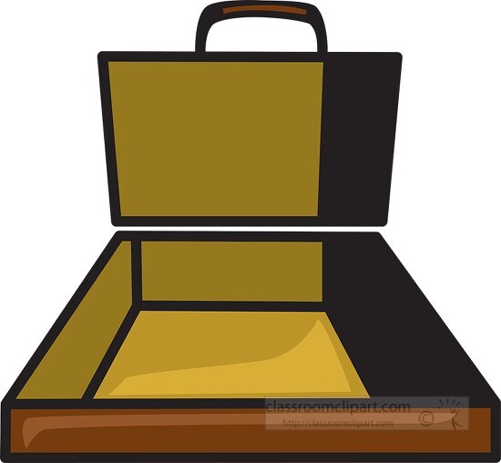 opened empty briefcase clipart