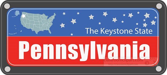 pennsylvania state license plate with nickname clipart