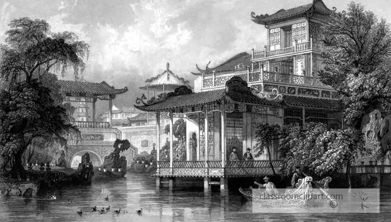 house chinese merchant historical illustration 34A