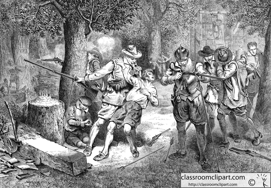 Indian attack on the settlers in Virginia