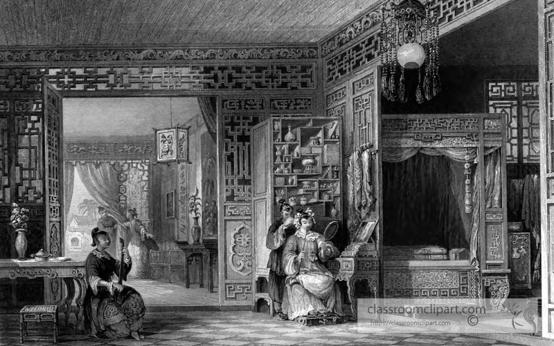 interior chinese home historical illustration 49A