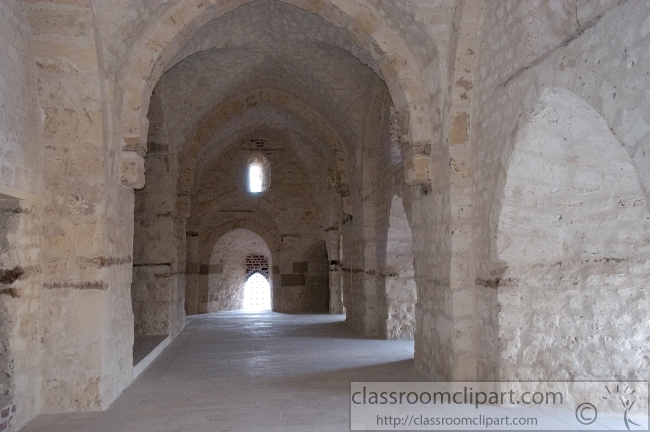 interior corridoor qaitbay citadel fort alexandria egypt image 1