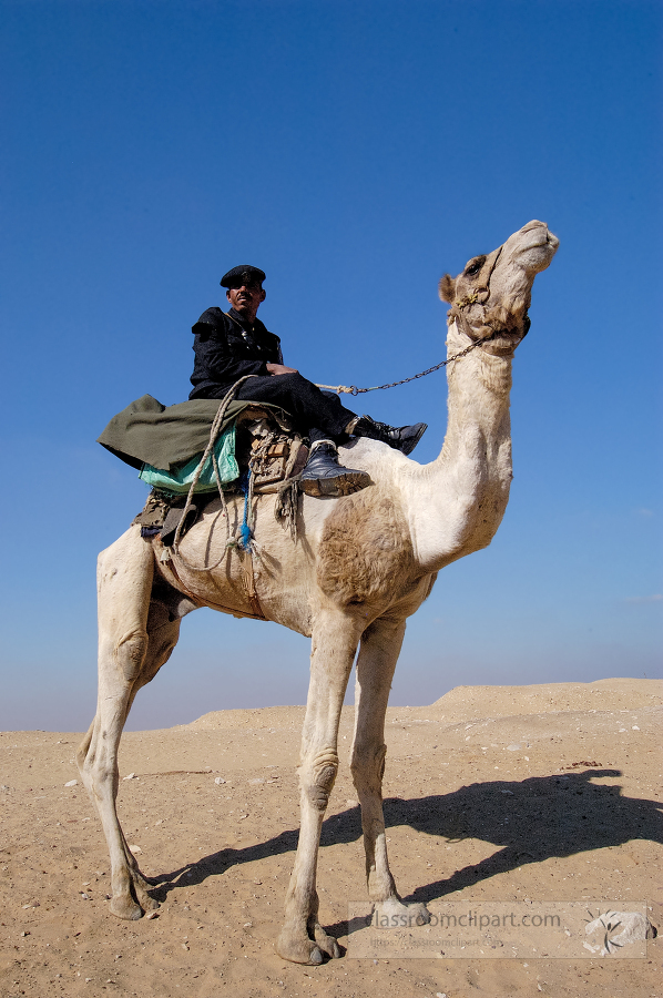 Riding a camel in Egypt