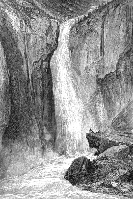 waterfall norway historical engraving 06