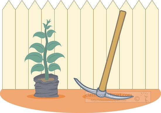 pick mattock gardening tools clipart