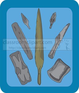 prehistory stone tools clipart