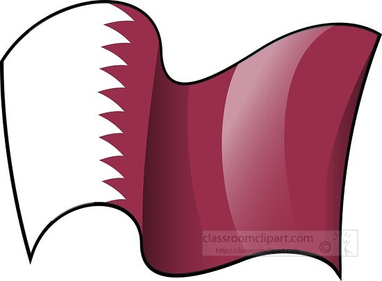 Qatar wavy country flag clipart