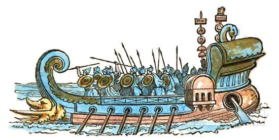 Roman Soliders On Ship 