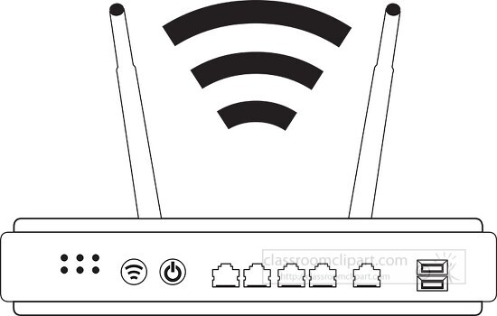 router communication device for computers black outline clipart
