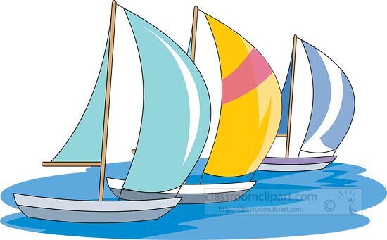 sail boat racing clipart