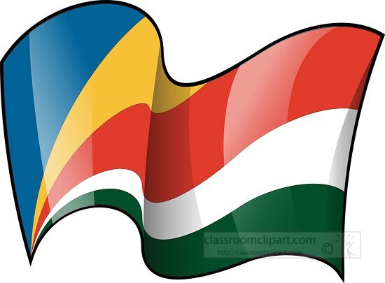 Seychelles wavy country flag clipart