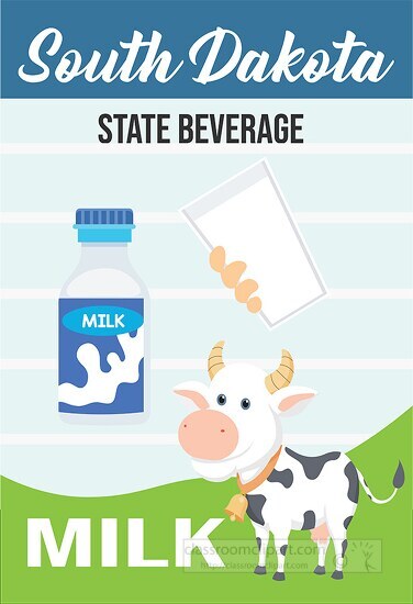 south dakota state beverage milk vector clipart