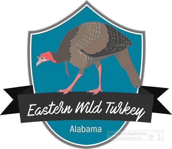 state bird of alabama eastern wild turkey clipart