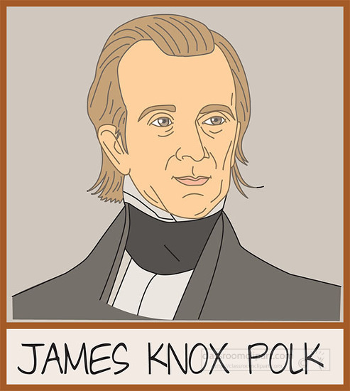 11th President James Knox Polk Clipart Graphic Image Classroom Clip Art