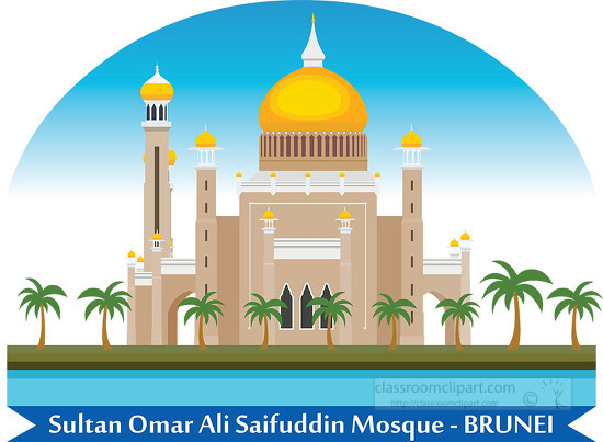 sultan omar ali saifuddin mosque brunei clipart 718
