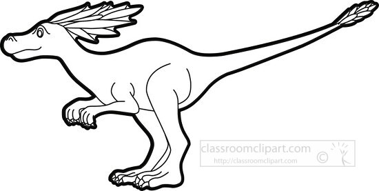 syntarsus dinosuar black outline clipart