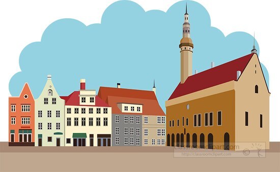tallinn town hall square in tallinn estonia clipart