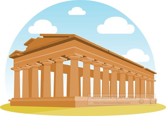 the temple of hera II ancient greece clipart