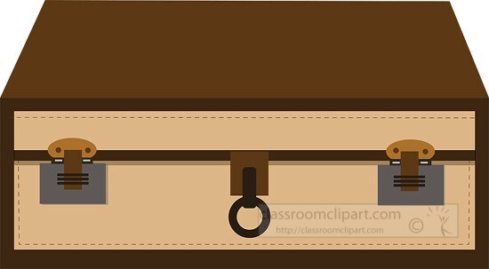 travel leather suitcase with locks clipart
