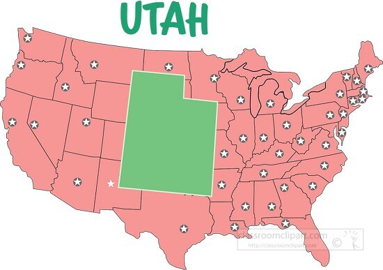utah map united states clipart