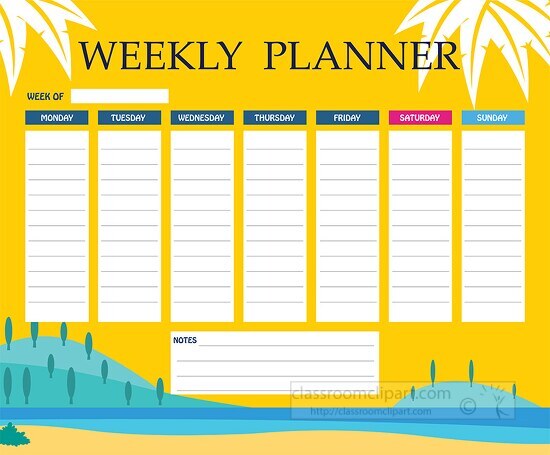 weekly planner clipart