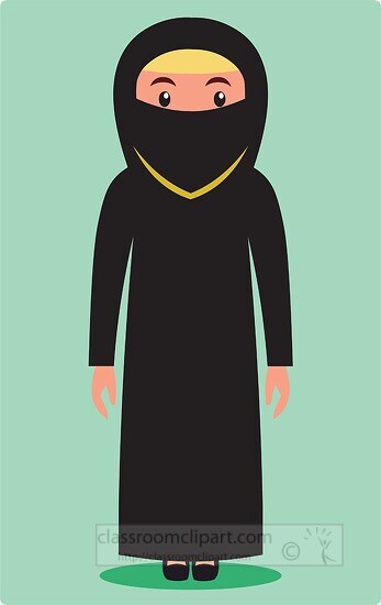 woman in traditional costume saudi arabia clipart