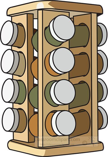 wooden spice rack clipart