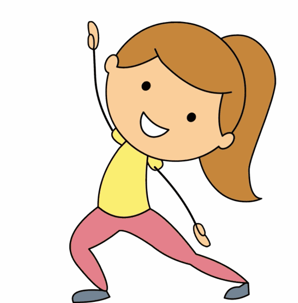 girl exercising animated clipart