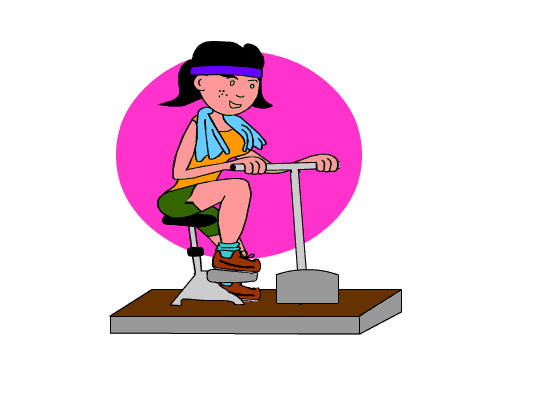 girl working out on a exercise bike