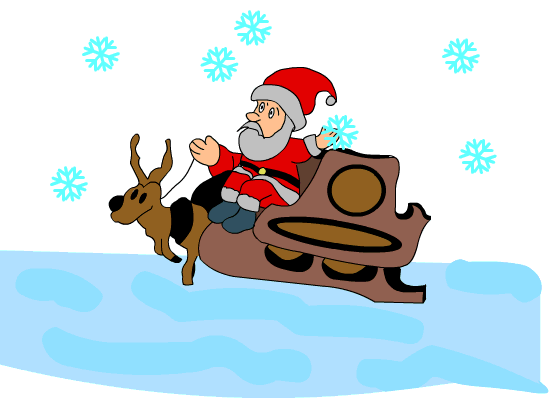 santa with reindeer snow animated gif
