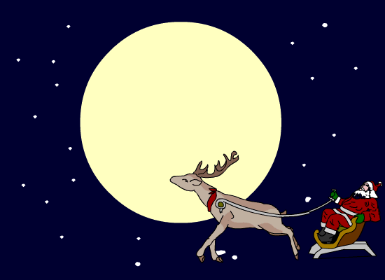 santa with reindeers animated gif