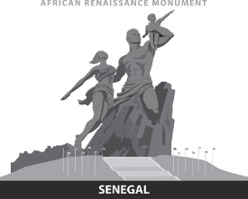 african renaissance monument dakar senegal vector gray color cli