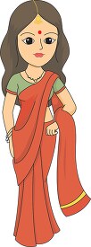 an indian woman in saree traditional costume