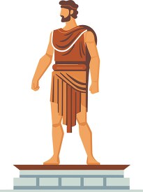 ancient greek man stands on a pedestal 
