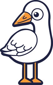 artoon bird with a large beak and orange feet