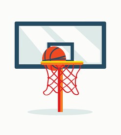 basketball hoop with an orange ball about to score