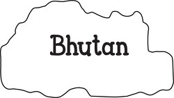 bhutan map black outline