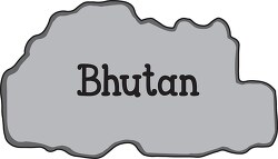 bhutan map gray