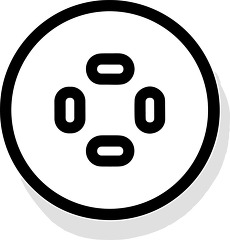 black outline icon button