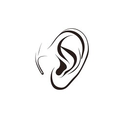 black outline of a human ear