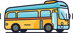 blue yellow passenger bus clip art