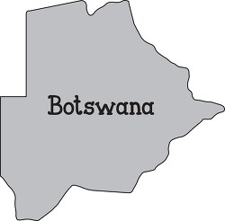 botswana map gray
