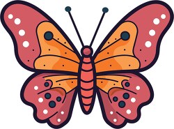 butterfly with a red and orange pattern clip art