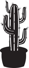 cactus black white clipart