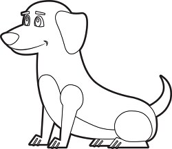 cartoon of a cute dachshund dog black outline