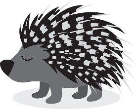 cartoon of a cute spiky porcupine gray color clip art