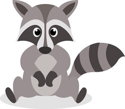 cartoon raccoon sitting on the ground with its paws crossed